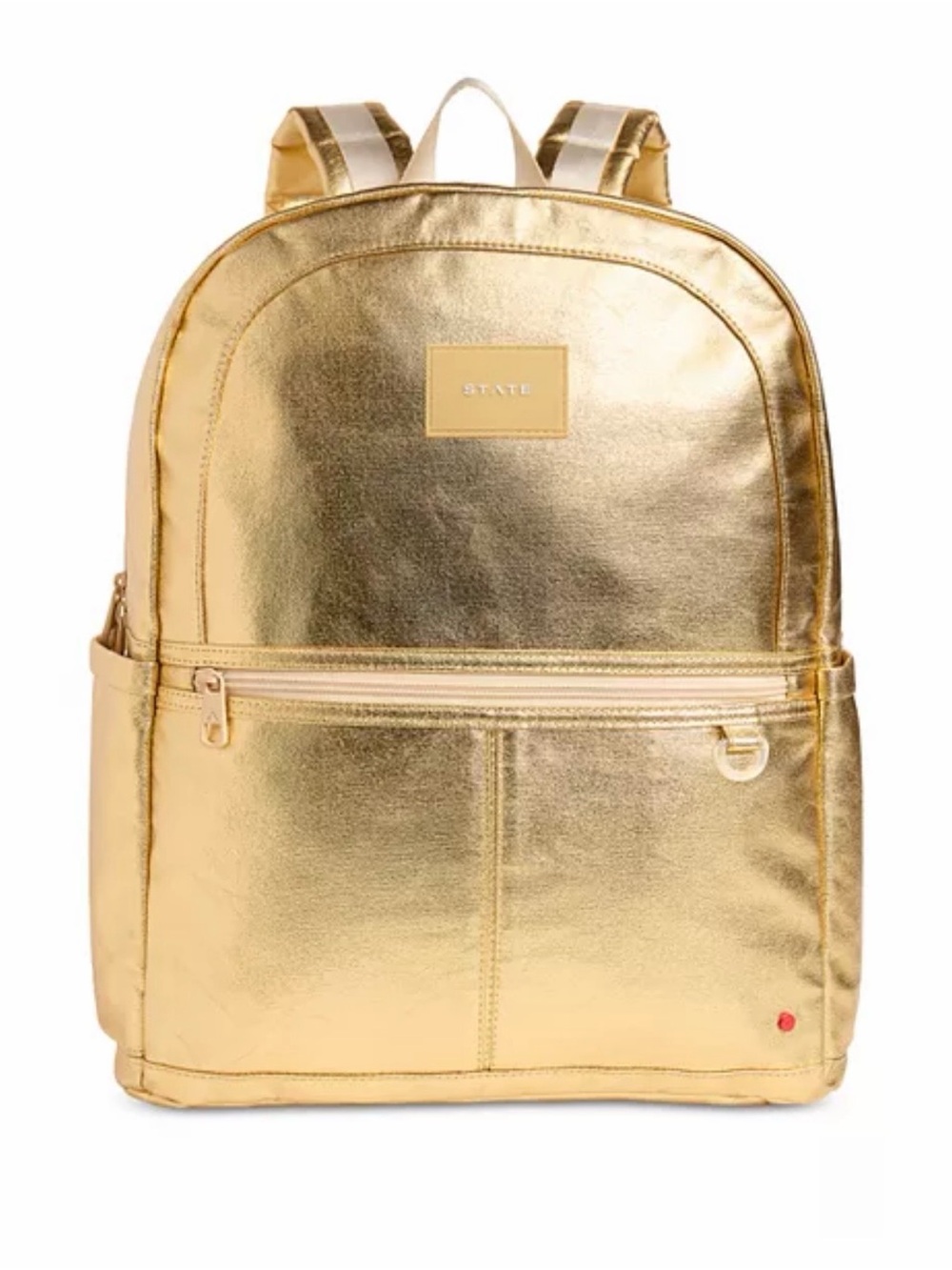 STATE Metallic Gold Women's Backpack with Front Zip Pocket